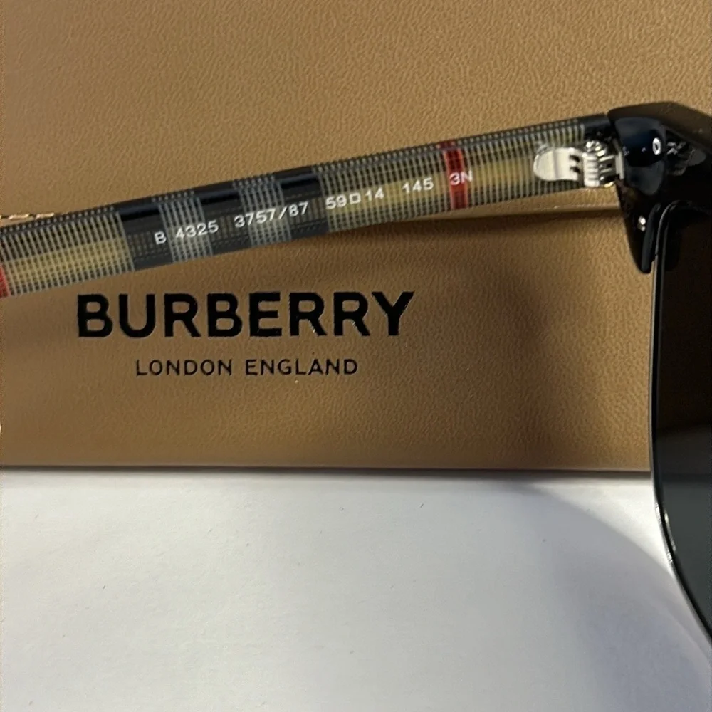 New - Authentic Burberry Sunglasses Men's William B-4325 3757/87 Black/Brown 5…